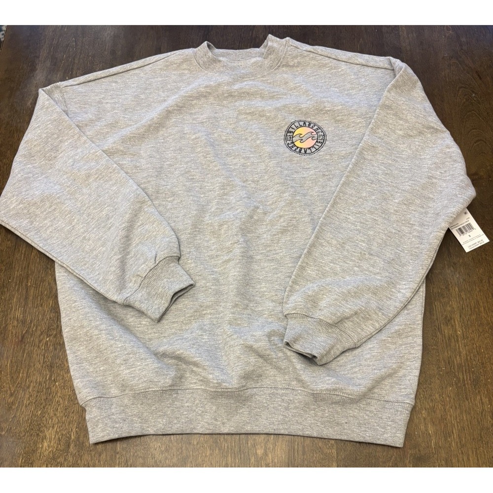 Billabong Women's Boyfriend Back Crew Sweatshirt Gray S